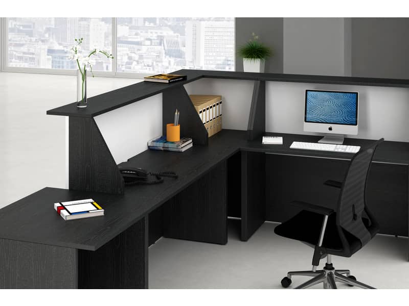 Bancone reception basso per disabili Artexport Musa 80x97,5x72 cm nero venato-bianco - 2824-HB80-83