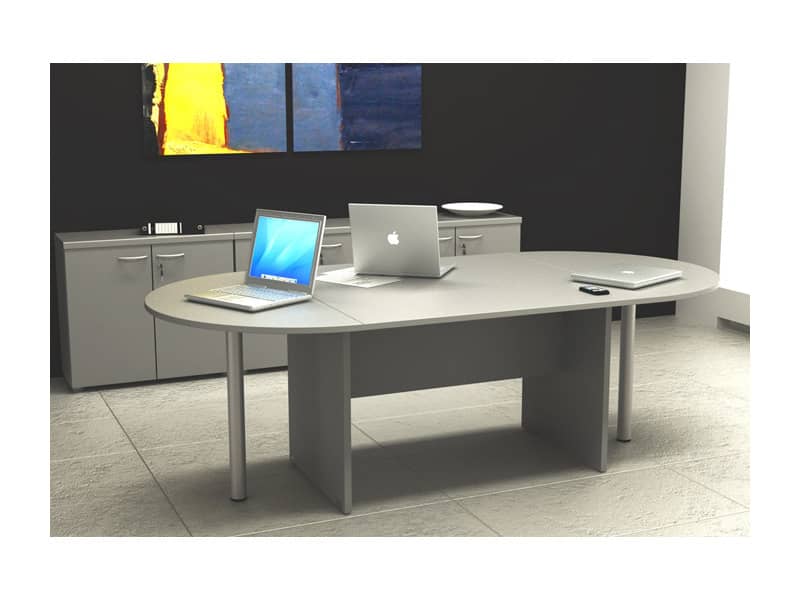 Tavolo riunione ovale Artexport Presto 220x110xH.72 cm piano e struttura grigio TR/220/9