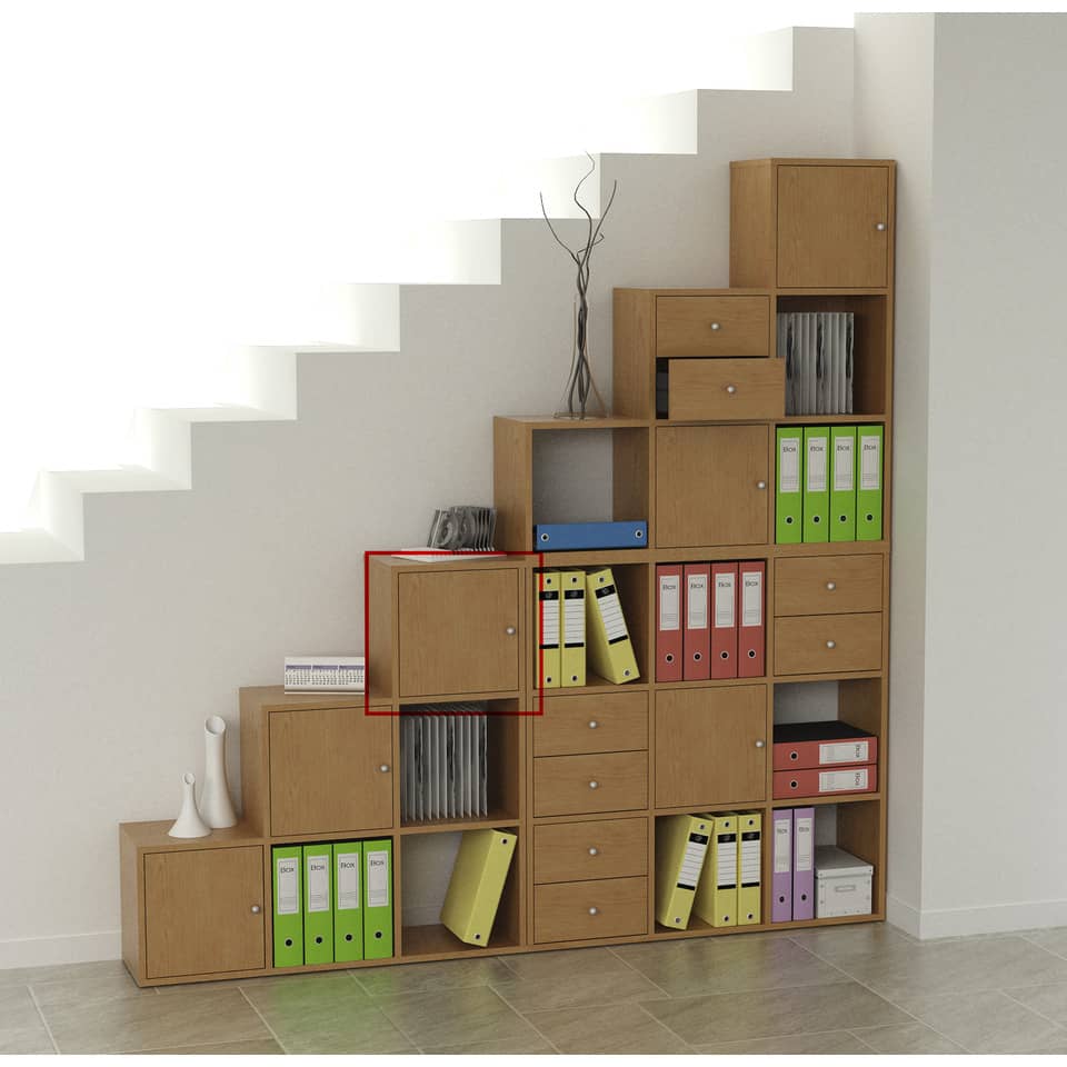 Coppia di antine per libreria componibile Artexport Maxicolor - 32,2x32,2 cm - noce chiaro 2A-MaxC-4