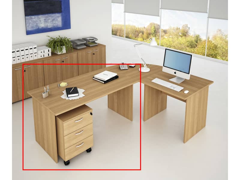 Scrivania Artexport Presto 160x80xH.72 cm - fianchi melanimico spessore 22 mm - noce chiaro - 003+60111/4