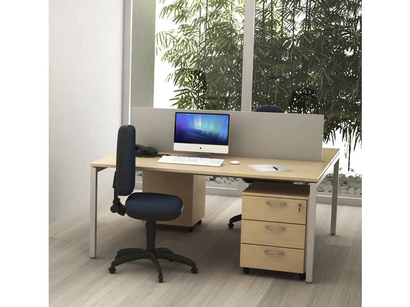 Scrivania Bench doppia senza divisorio Artexport Presto Venere Plus 160x164x72,5 cm faggio - 663B / NOPAR/6