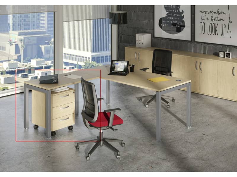 Allungo per scrivania Artexport Bridge reversibile dx/sx - 80x60x72,5 cm rovere gambe in metallo - SOL-ALL-C