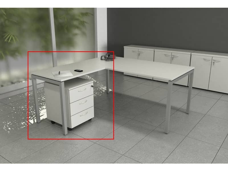 Allungo reversibile dx/sx per scrivania Artexport Presto Venere Plus 80x60x72,5 cm bianco - 67001 + 87711N + 86304N/3