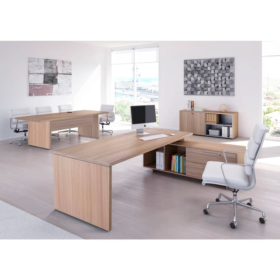 Scrivania manageriale Artexport Flora 225x170x74 cm fianchi legno ciliegio arabis - 902RIT/K