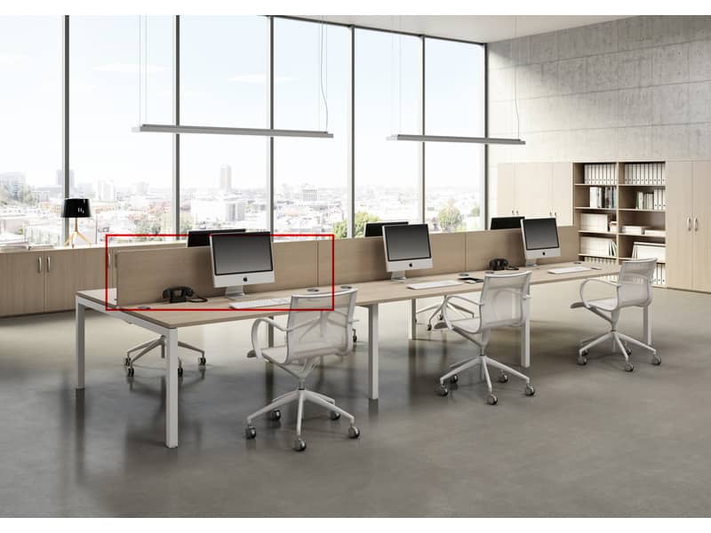 Pannello divisorio + staffe supporto per postazione open space Artexport Bridge 140x40 cm - rovere - PAN-140+BTAA-C