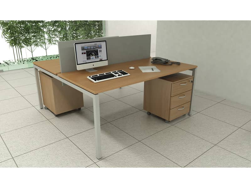 Scrivania Bench doppia senza divisorio Artexport Presto Venere Plus 160x164x72,5cm noce - 663B / NOPAR/4