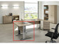 Scrivania Artexport Presto 80x80xH.72cm piano rovere - fianchi in metallo a L effetto cromato - 001+30512JOINTCR/C