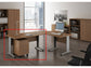 Scrivania Artexport Presto 140x80xH.72cm piano noce chiaro - fianchi in metallo a L color alluminio - 002+30511/4