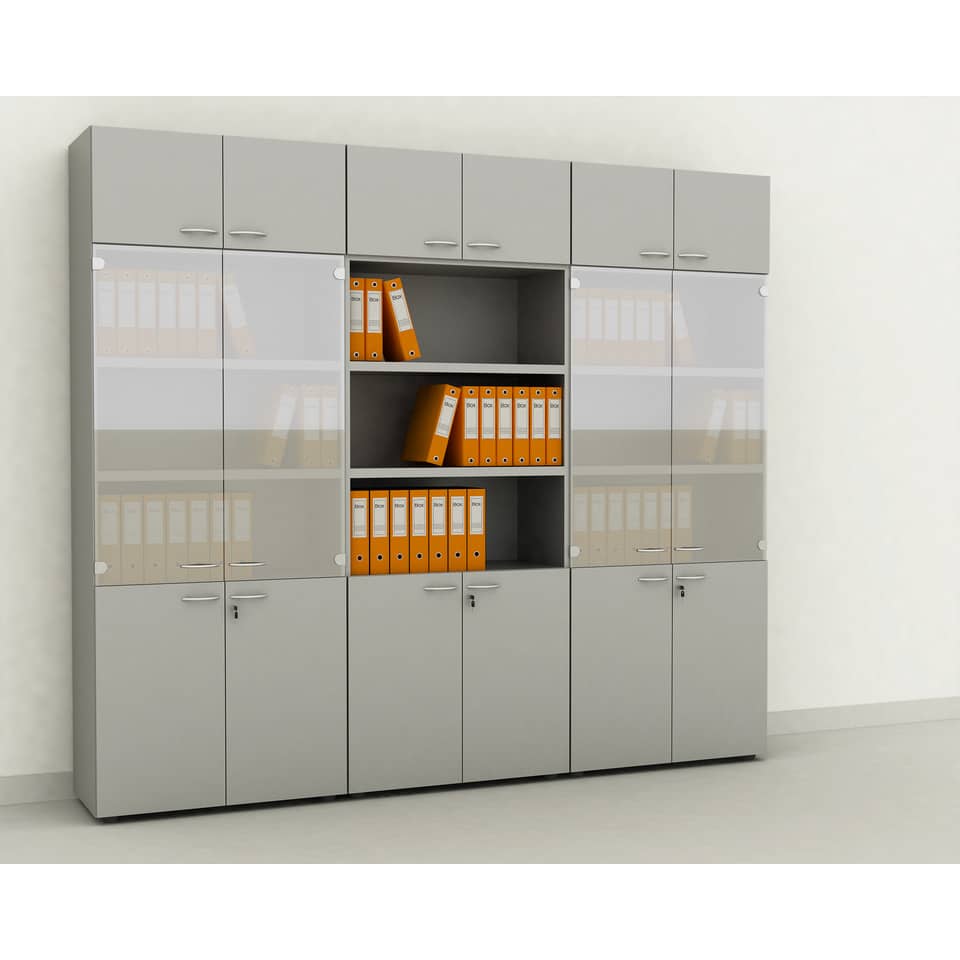 Armadio alto componibile Artexport 2898 - 2 ante alte - 90x45,8x200 cm - Grigio AR-ST+AR-AA-9