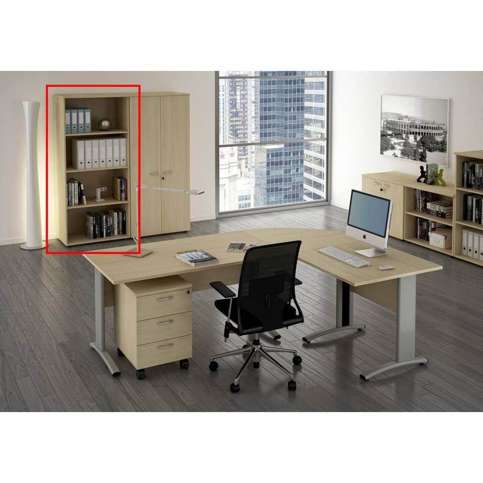 Mobile a giorno alto Artexport Presto 3 ripiani regolabili 80x35x180 cm faggio 038+039/6