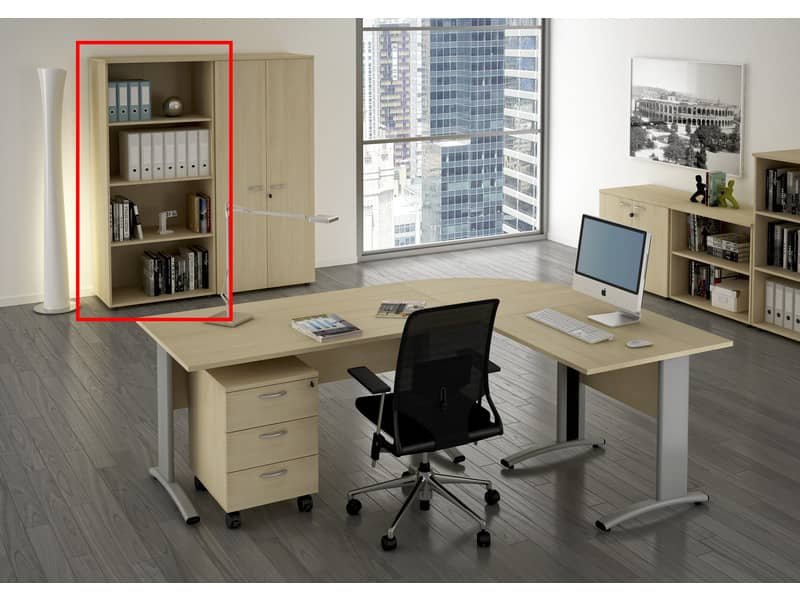 Mobile a giorno alto Artexport Presto 3 ripiani regolabili 80x35x180 cm faggio 038+039/6