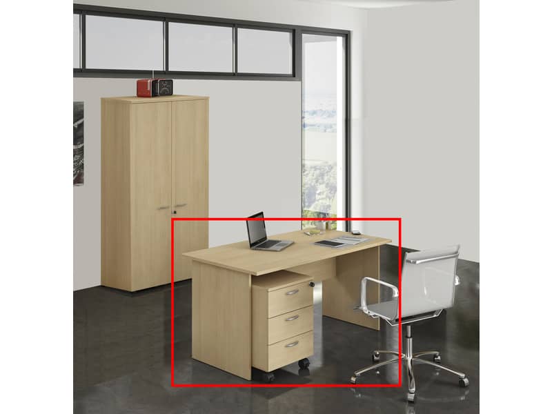 Scrivania Artexport Presto 160x80xH.72 cm - fianchi melanimico spessore 22 mm - faggio - 003+60111/6