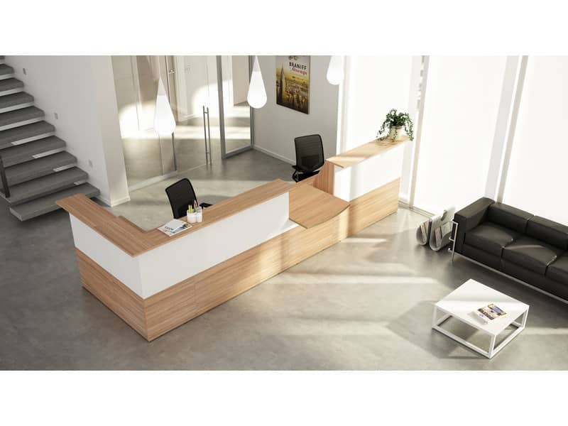 Bancone reception Artexport Musa 80x76x117 cm ciliegio arabis-bianco 2824-B80-K3