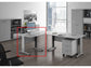 Scrivania Artexport Presto 80x80xH.72cm piano grigio - fianchi in metallo a L color alluminio - 001+30511/9