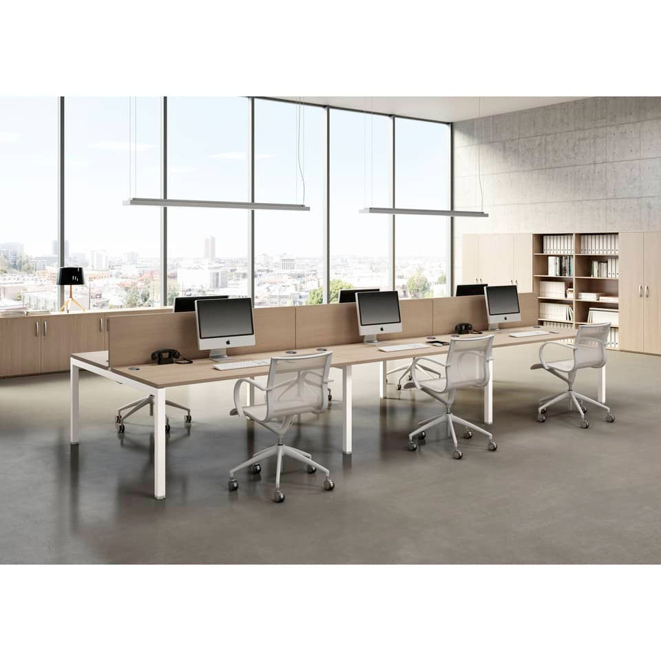 Scrivania per open space Artexport Bridge Bench 2 postazioni - 140x168x72,5 cm - rovere - BENCH140X2-C