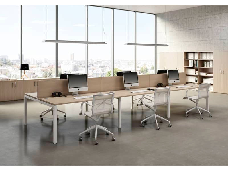 Postazione aggiuntiva doppia Bench per open space Artexport Bridge 140x168x72,5 cm - rovere - BENCH140X2-SEGUITO-C