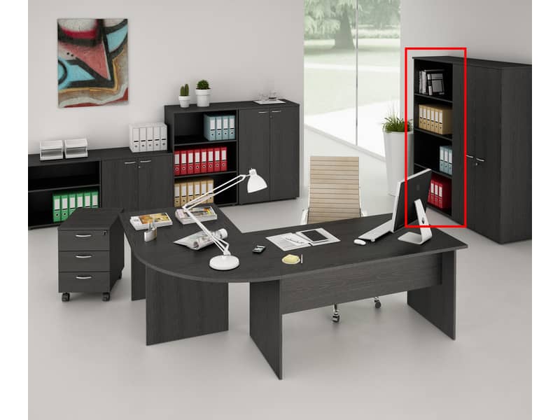 Mobile a giorno alto Artexport Presto 3 ripiani regolabili 80x35x180 cm nero venato frassino - 038+039/8