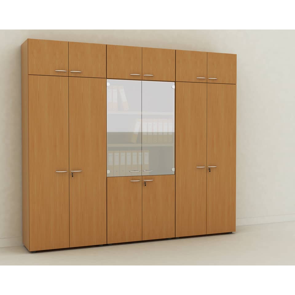 Armadio alto componibile Artexport 2898 - 2 ante basse - 90x45,8x200 cm - Noce chiaro - AR-ST+AR-AB-4