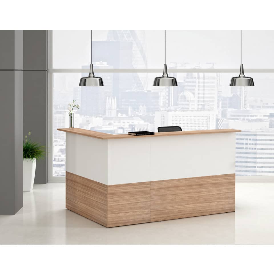 Bancone reception angolare 90° Artexport Musa 76x76x117 cm ciliegio arabis-bianco - 2824-COR-K3