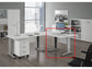 Scrivania Artexport Presto 80x80xH.72cm piano bianco - fianchi in metallo a L color alluminio - 001+30511/3