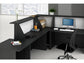 Bancone reception angolare 90° Artexport Musa 76x76x117 cm nero venato-bianco - 2824-COR-83
