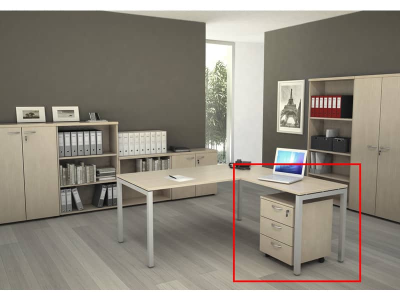 Allungo reversibile dx/sx per scrivania Artexport Presto Venere Plus 80x60x72,5 cm faggio - 67001 + 87711N + 86304N/6