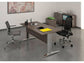 Scrivania Artexport Presto 140x80xH.72cm piano frassino toscano - fianchi in metallo L effetto cromato