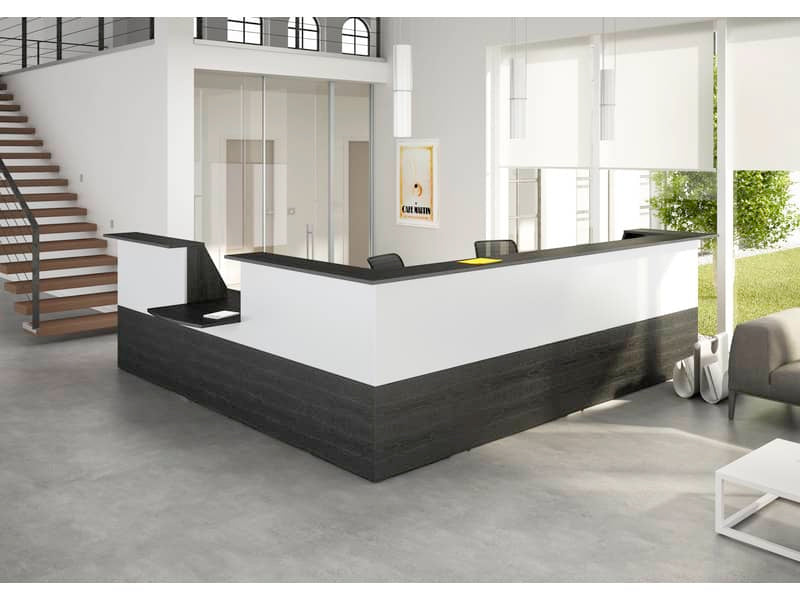 Bancone reception Artexport Musa 80x76x117 cm nero venato-bianco 2824-B80-83