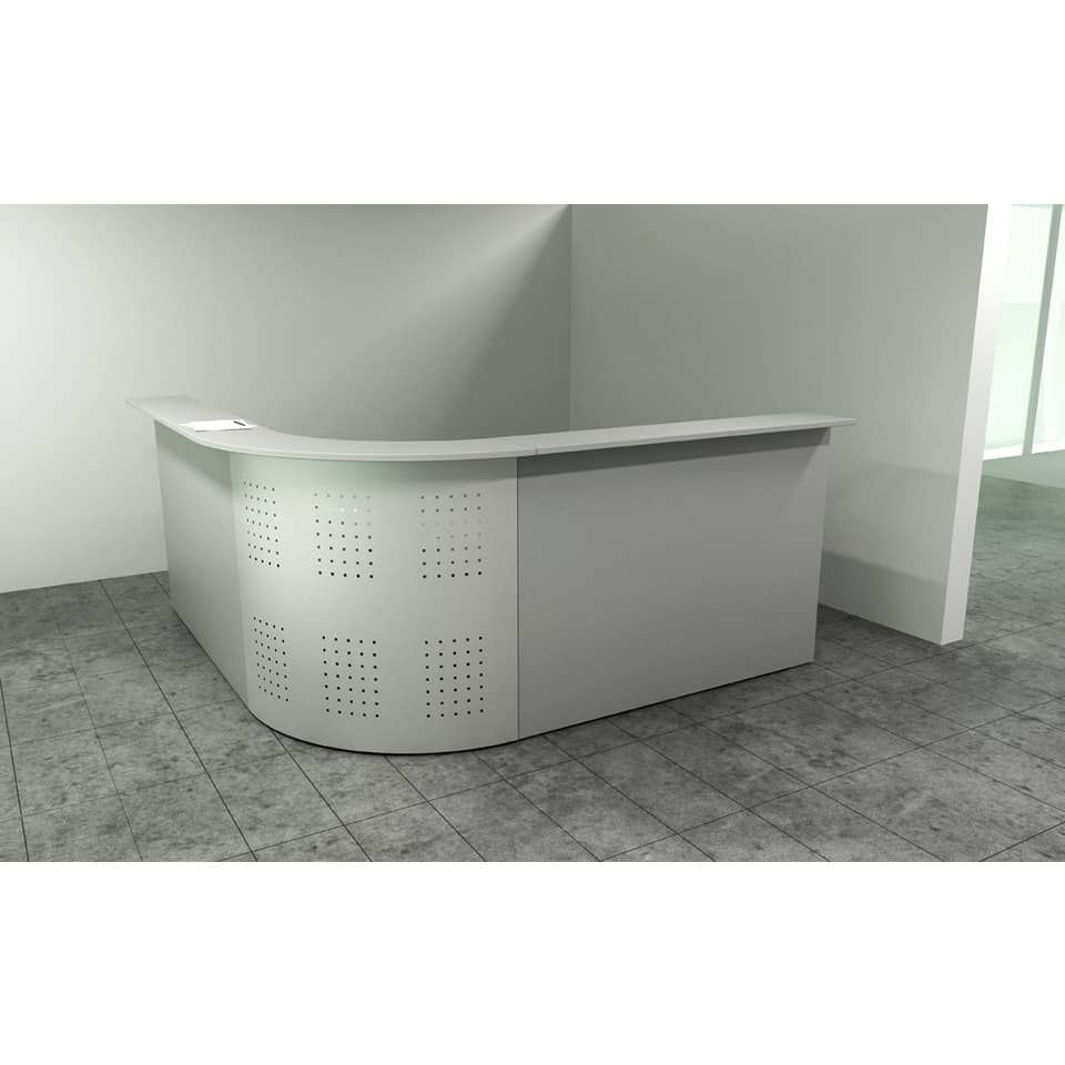 Bancone reception Artexport Presto angolare 90° 96,5x96,5xh115 cm finitura grigio - pannello in metallo - BA /9