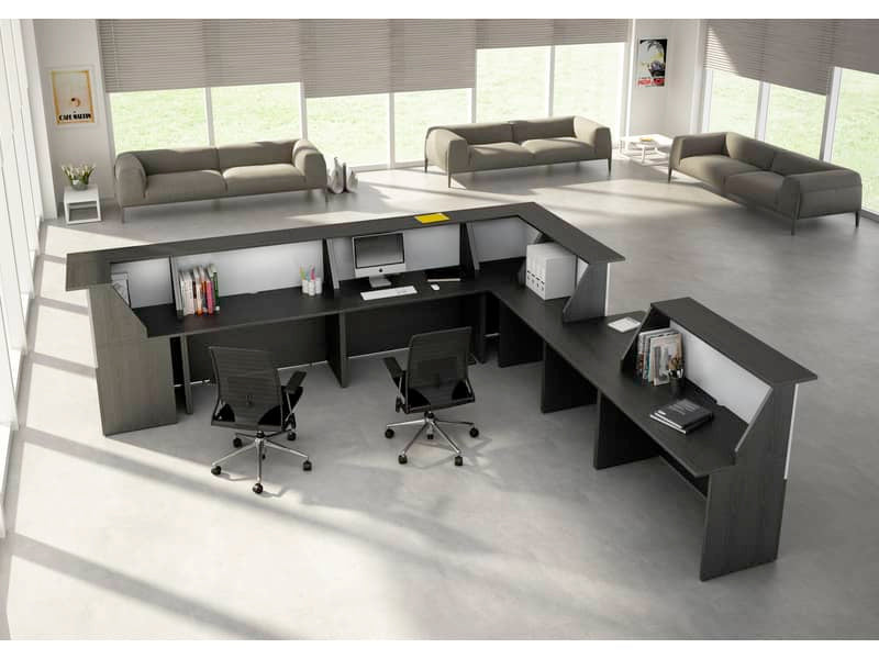 Bancone reception Artexport Musa 80x76x117 cm nero venato-bianco 2824-B80-83