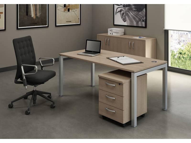 Scrivania per open space Artexport Bridge 160x80x72,5 cm - piano rovere - fianchi in metallo - SOL160-C