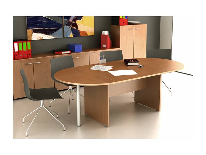 Tavolo riunione ovale Artexport Presto 220x110xH.72 cm piano e struttura noce chiaro - TR/220/4