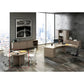 Tavolo riunione rotondo Artexport Flex Ø 80 cm - H.73 cm piano rovere - gamba in metallo alluminio - PR80+BASE42-C