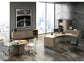 Tavolo riunione rotondo Artexport Flex Ø 80 cm - H.73 cm piano rovere - gamba in metallo alluminio - PR80+BASE42-C