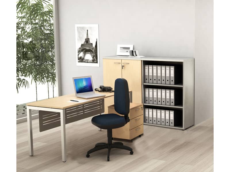 EC - Mobile a giorno medio Artexport Presto 2 ripiani regolabili 80x44x120 cm colore grigio alluminio - 50035/5