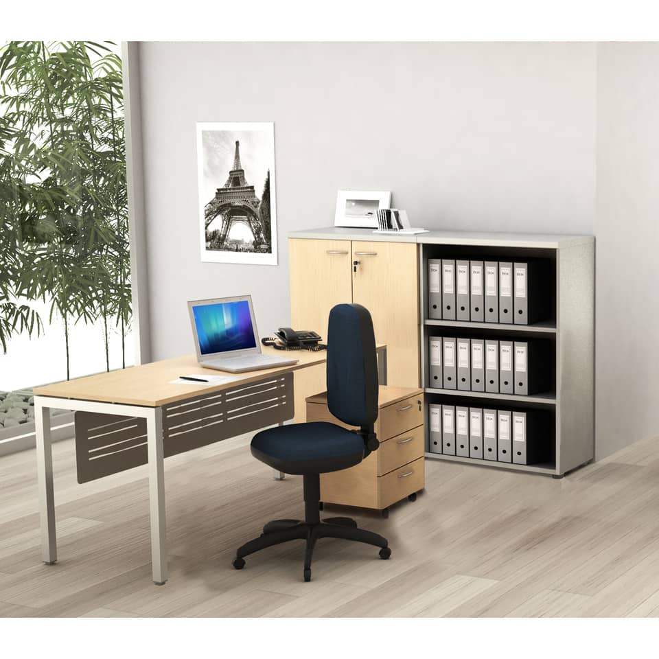 EC - Mobile a giorno medio Artexport Presto 2 ripiani regolabili 80x44x120 cm colore grigio alluminio - 50035/5