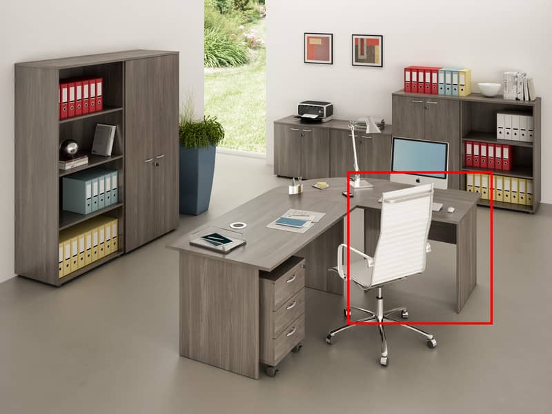 Scrivania Artexport Presto 80x80xH.72 cm - fianchi melanimico spessore 22 mm - frassino toscano - 001 + 60111/F