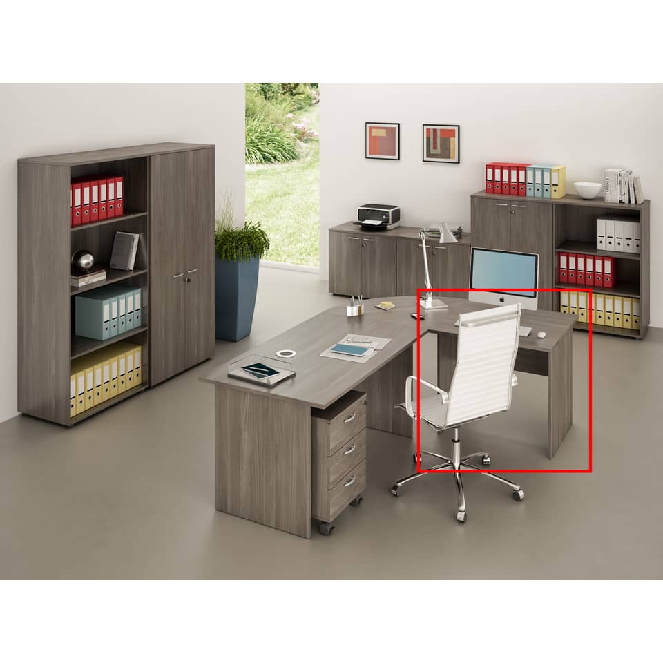 Scrivania Artexport Presto 80x80xH.72 cm - fianchi melanimico spessore 22 mm - frassino toscano - 001 + 60111/F