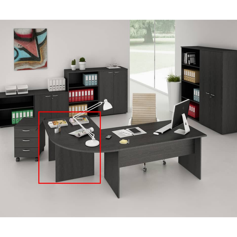 Scrivania Artexport Presto 80x80xH.72 cm - fianchi melanimico spessore 22 mm - nero venato frassino - 001 + 60111/8