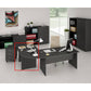 Scrivania Artexport Presto 80x80xH.72 cm - fianchi melanimico spessore 22 mm - nero venato frassino - 001 + 60111/8
