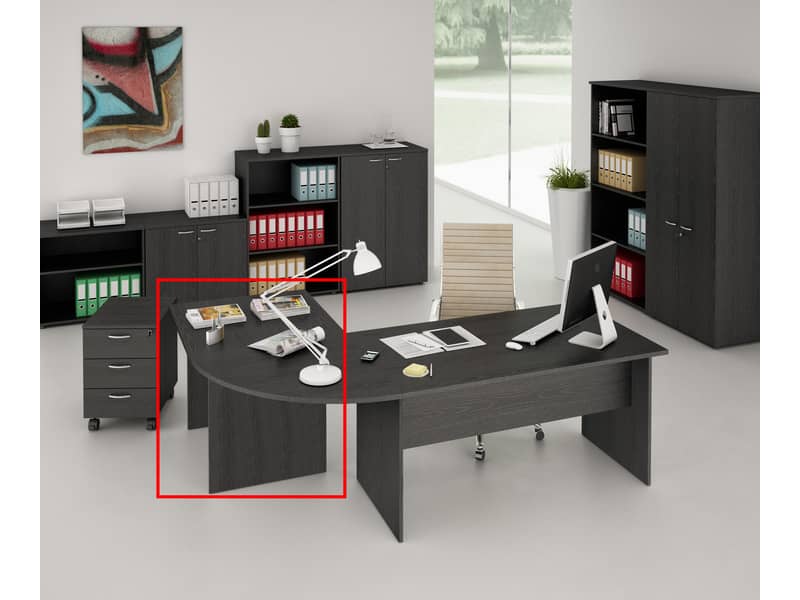 Scrivania Artexport Presto 80x80xH.72 cm - fianchi melanimico spessore 22 mm - nero venato frassino - 001 + 60111/8