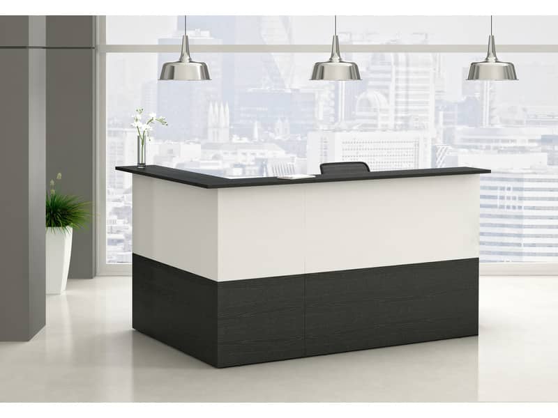 Bancone reception Artexport Musa 140x76x117 cm autoportante nero venato-bianco - 2824-B14-83