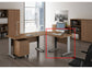 Scrivania Artexport Presto 80x80xH.72cm piano noce chiaro - fianchi in metallo a L color alluminio - 001+30511/4