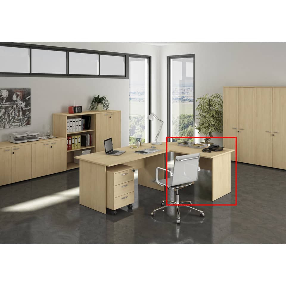 Scrivania Artexport Presto 80x80xH.72 cm - fianchi melanimico spessore 22 mm - faggio - 001 + 60111/6