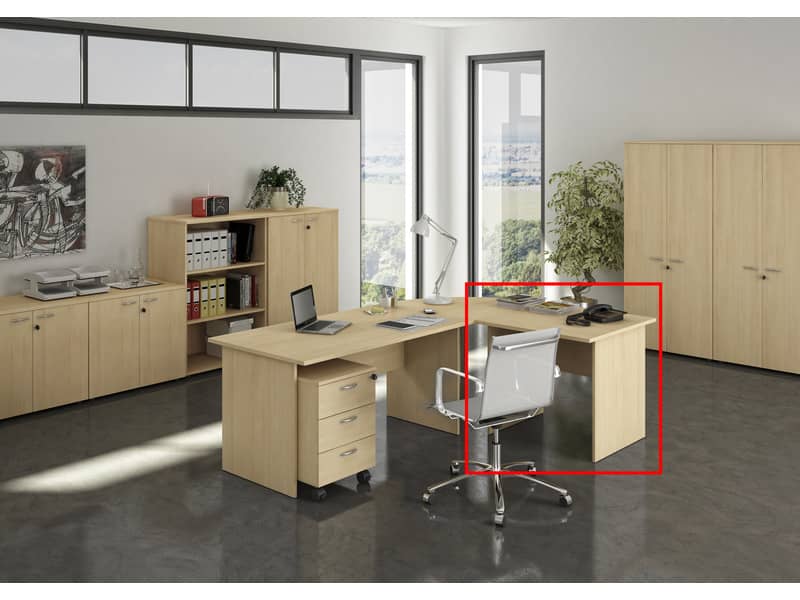 Scrivania Artexport Presto 80x80xH.72 cm - fianchi melanimico spessore 22 mm - faggio - 001 + 60111/6