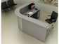 Bancone reception Artexport Presto angolare 90° 96,5x96,5xh115 cm finitura grigio - pannello in metallo - BA /9