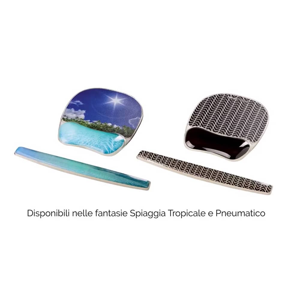 Tappetino mouse con poggiapolsi FELLOWES Photo Gel disegno pneumatico 9653401