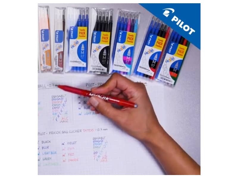 Refill penne a sfera Pilot Frixion Ball e Clicker 0,7 mm pesca Set 3 pezzi - 6848