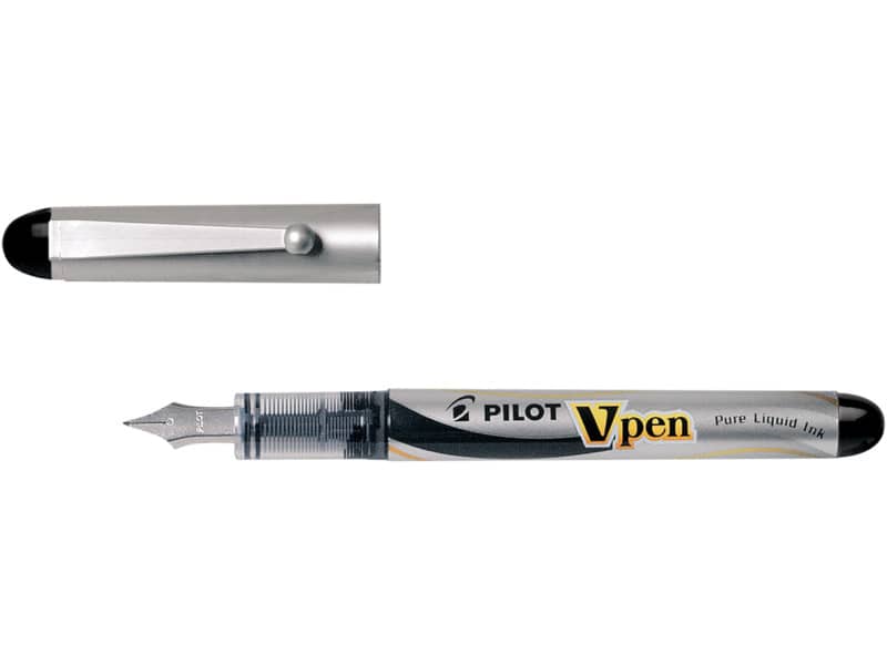 Penna stilografica usa e getta Pilot V-Pen Silver M nero tratto 0,5 mm 007570