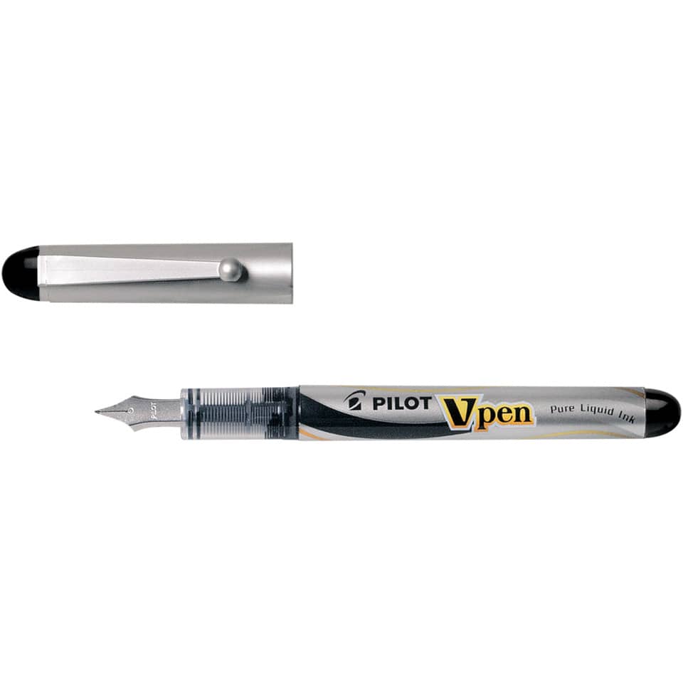 Penna stilografica usa e getta Pilot V-Pen Silver M nero tratto 0,5 mm 007570